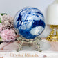 Large Blue Sodalite Sphere on Stand 970g
