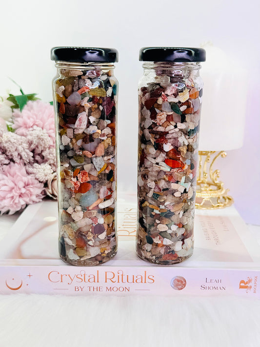 Wow!! Incredible Large 15cm Mixed Chip Crystals Including Stunning Rare Opal in Glycerin Bottle $40 each