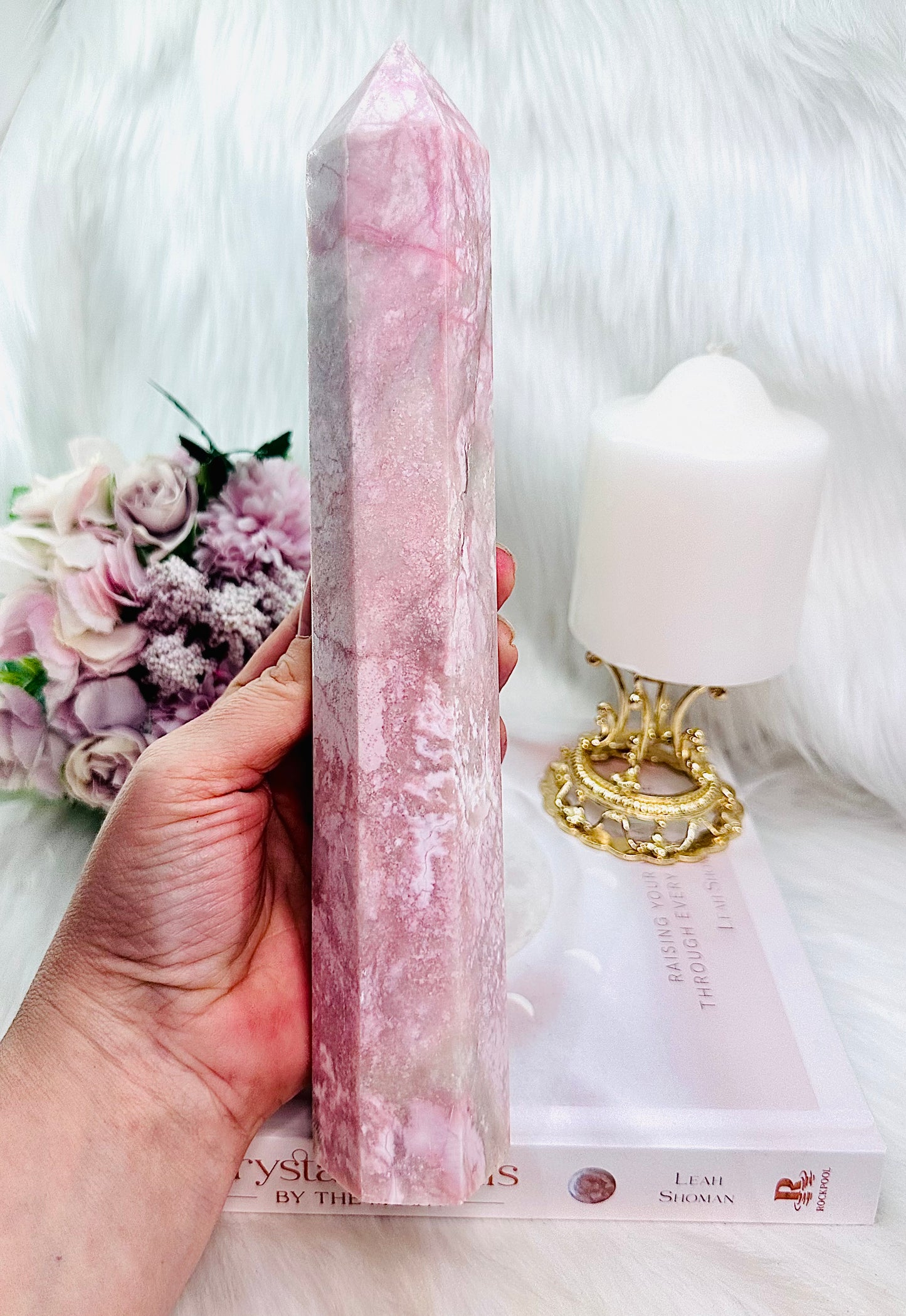Classy & Fabulous Huge 26.5cm Chunky Pink Opal Tower | Generator with Amazing Patterns & Colour