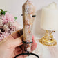Flower Agate Carved Wand On Stand 15cm