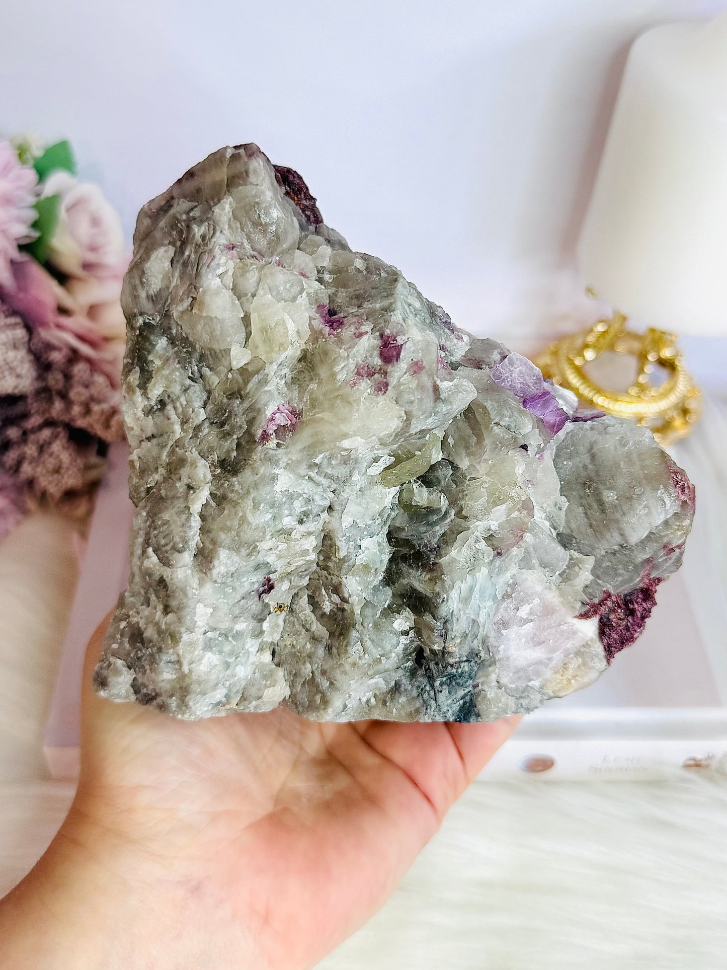 Phenomenal Huge 1.84KG Natural Pink Tourmaline & Lepidolite In Matrix Magical Specimen