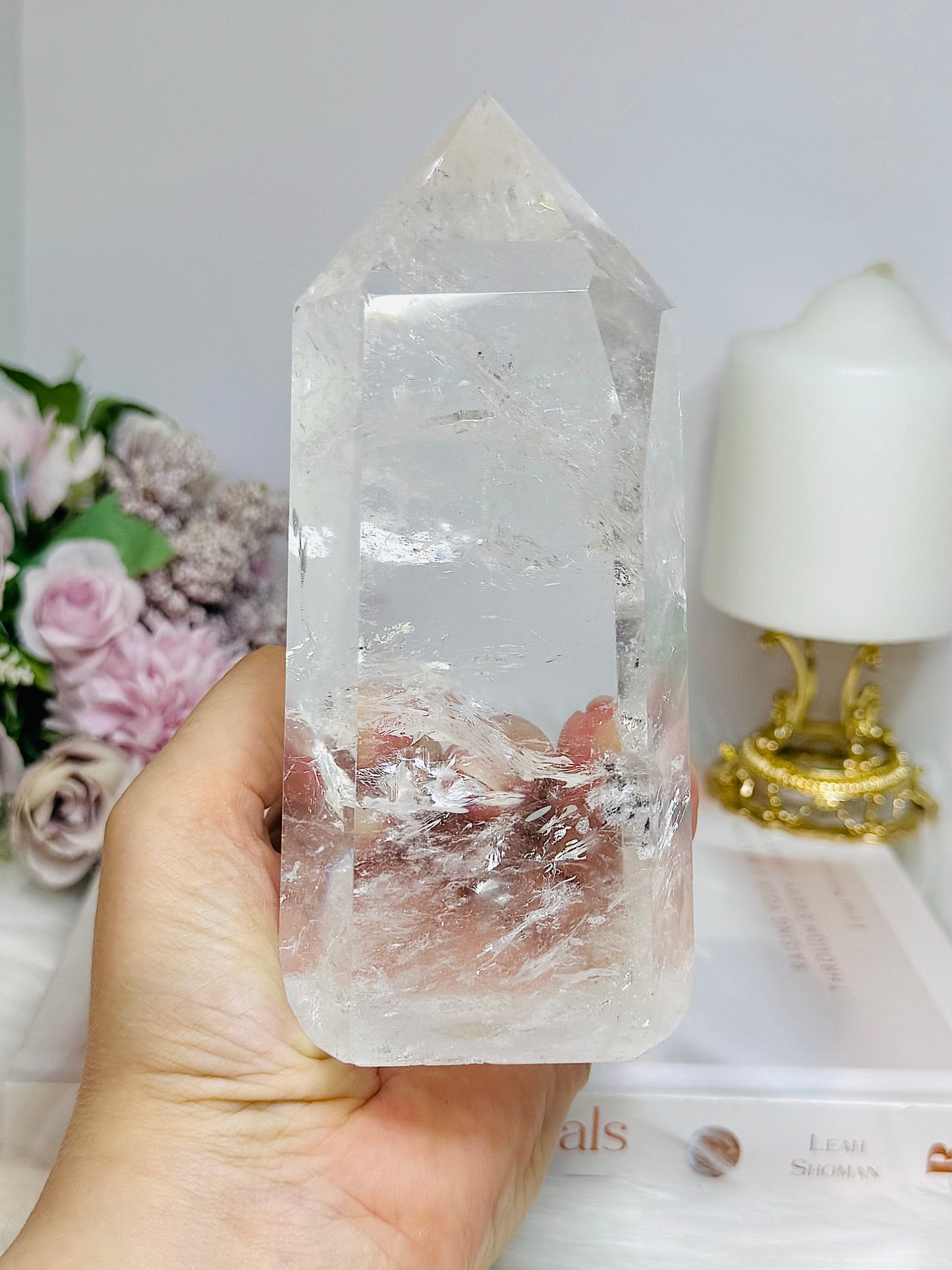 High Grade AAA Clear Quartz Large Chunky Tower From Brazil 15.5cm 956g