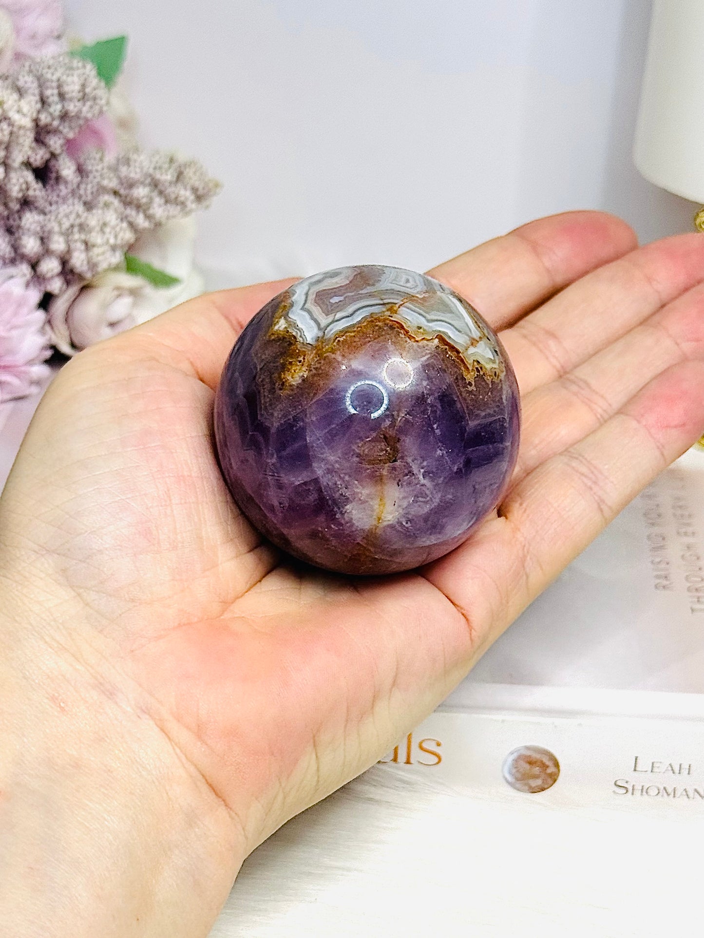 Crazy Lace Amethyst Sphere On Stand 210g