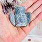 Stunning Angel Aura Agate Druzy Carved Owl