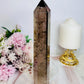 Classy & Fabulous Chunky Large 23cm Smokey Quartz Tower with Rainbows