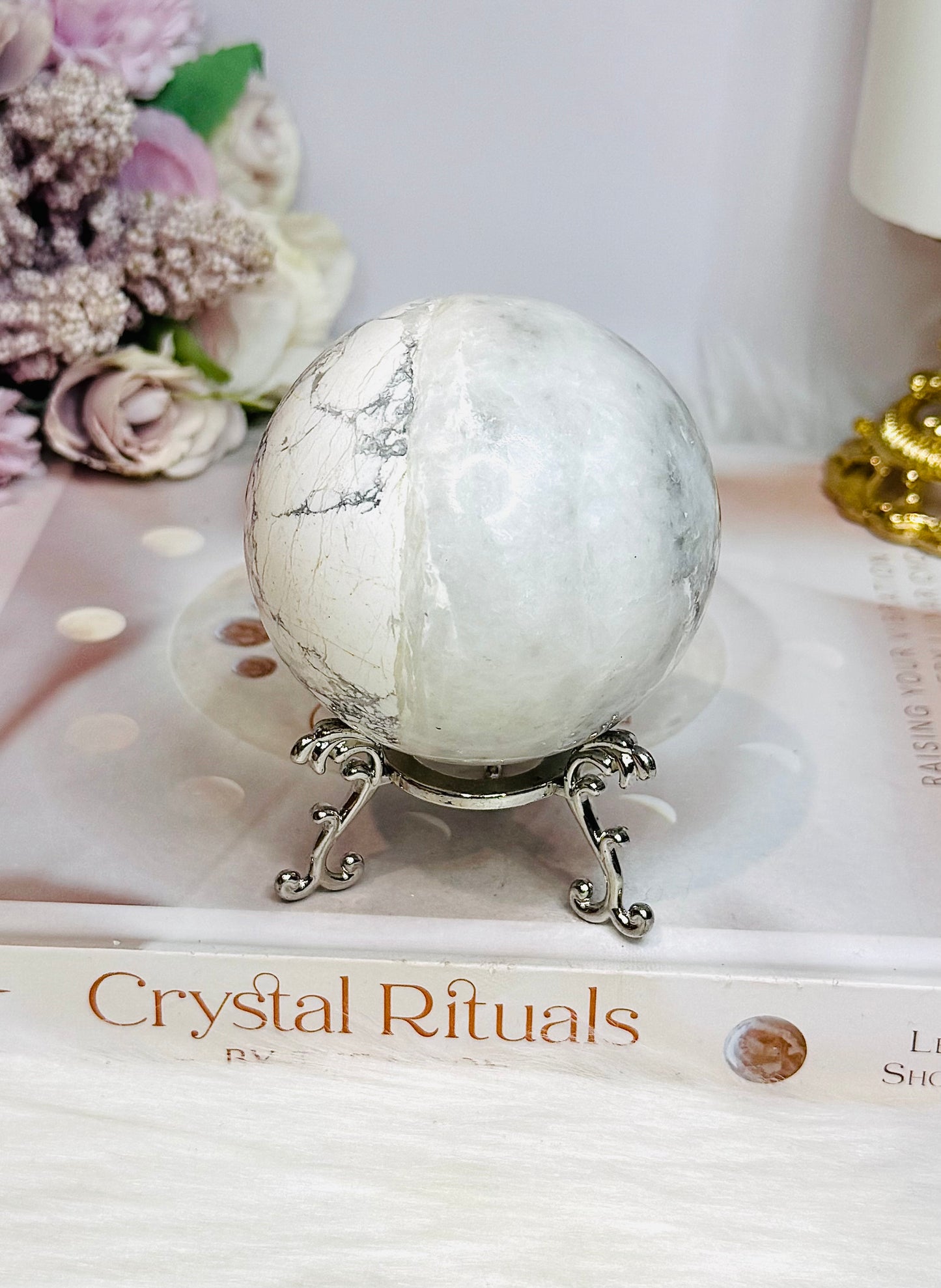 Large Howlite Sphere on Stand 726g