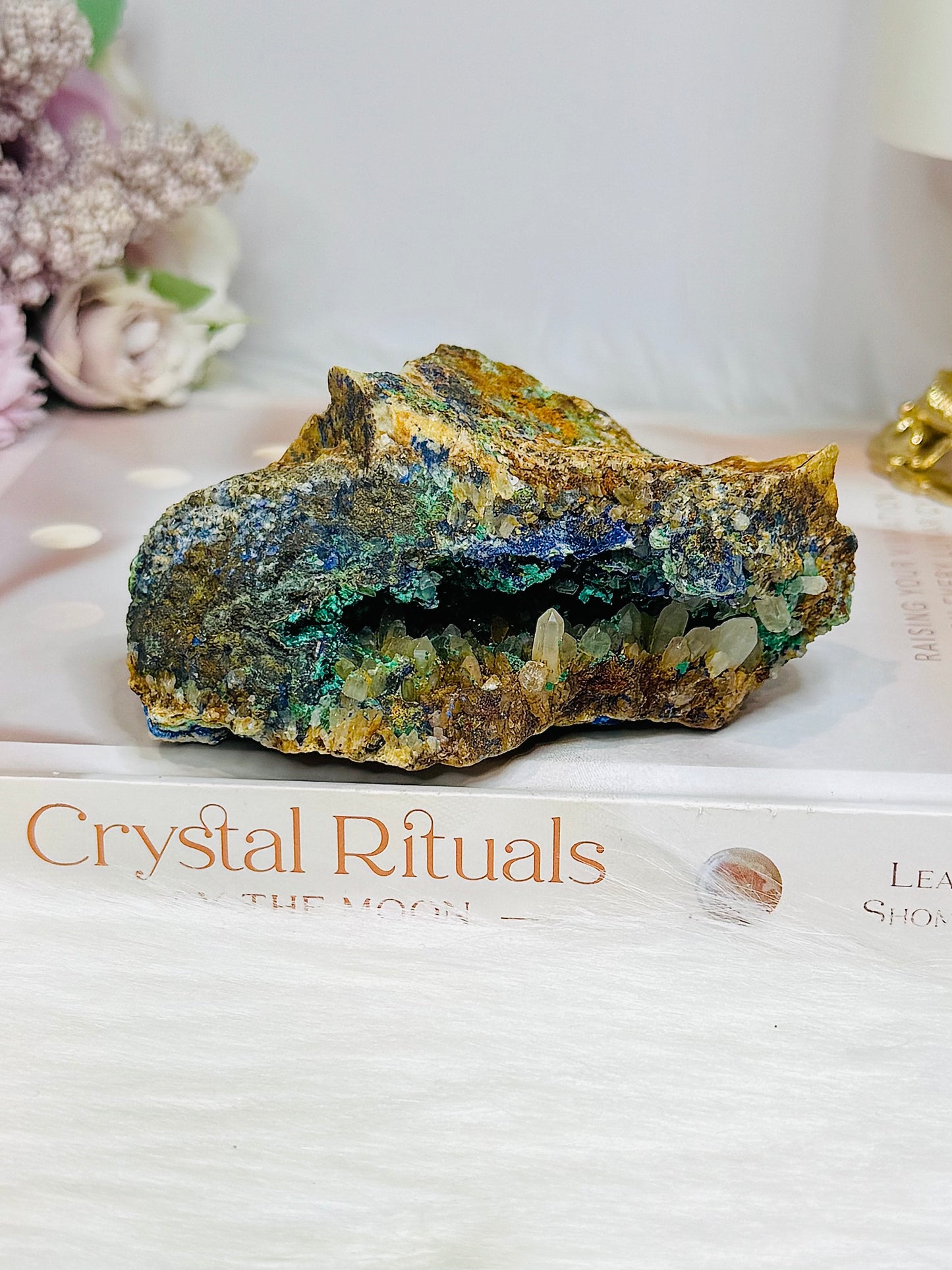 Natural Azurite with Malachite Specimen Geode 10cm 300g