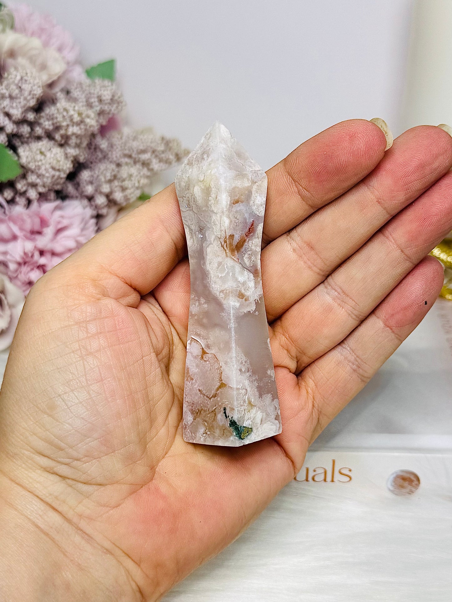 Flower Agate Tower 9cm