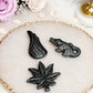 Set of 3 Terahertz Carvings ~ Angel Wing, Crocodile & Leaf