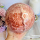 Huge 2.3KG Red Banded Calcite | Pork Stone Sphere On Stand