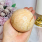 Large Peach Moonstone Sphere on Stand 456g