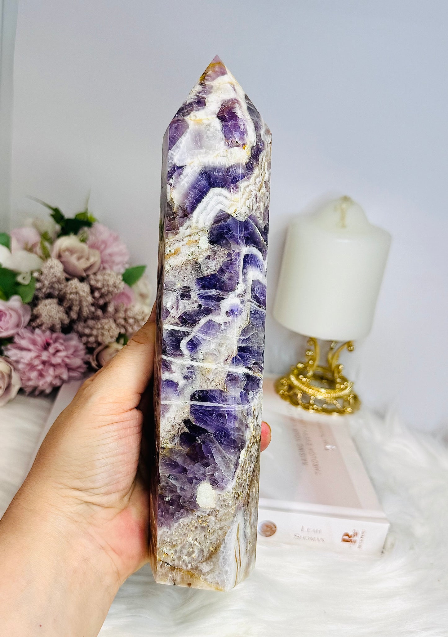 Large Dream | Chevron Amethyst Tower 22.5cm 951g