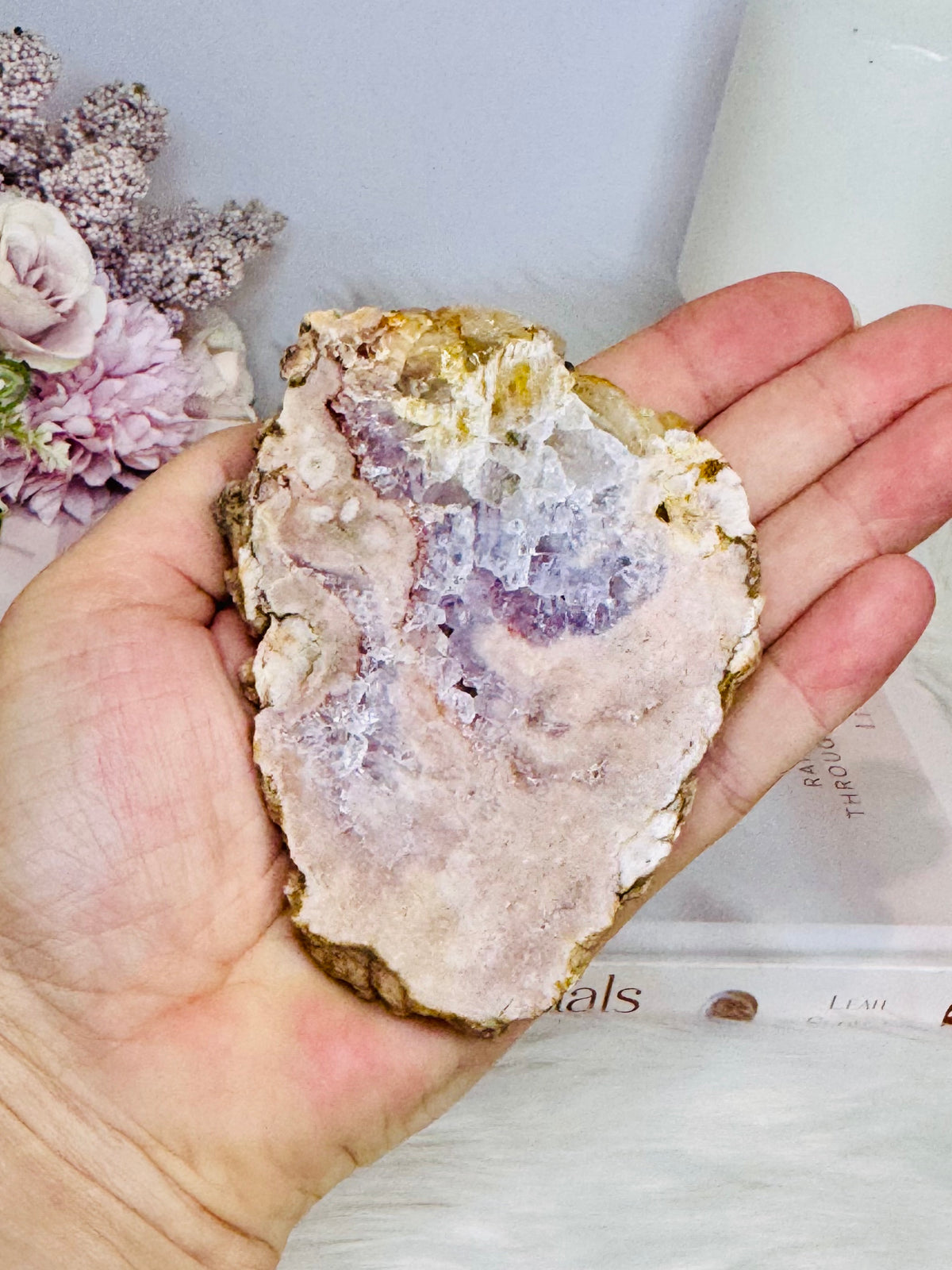 Natural Pink Amethyst Slab on Stand 10cm 166g