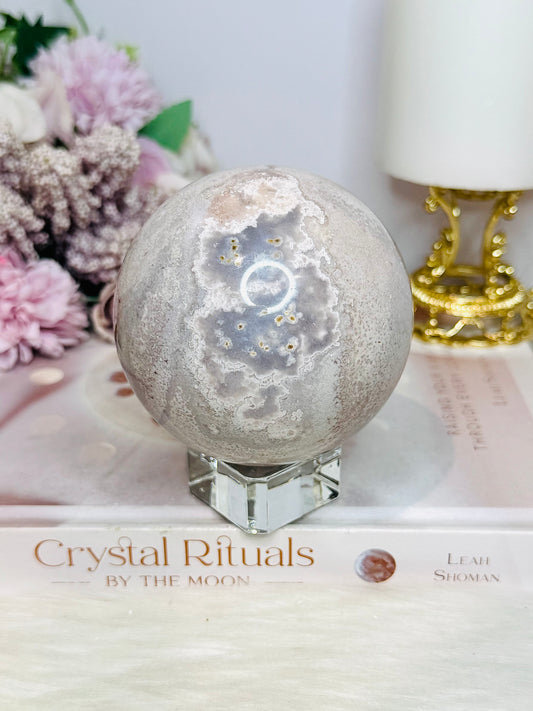 Large Pink Amethyst Sphere on Stand 658g