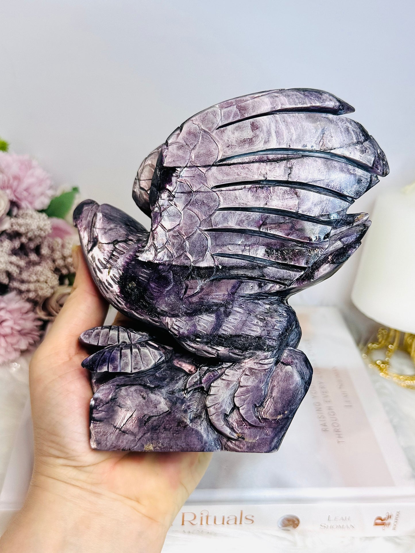 Incredible Large Purple Mica Carved Eagle | Bird 15cm 1KG