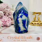 Large 466gram 11cm Lapis Lazuli Carved Flame