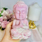 Large Perfectly Carved Pink Opal Buddha 995g 15cm