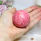 Thulite Sphere with Epidote 202g On Stand