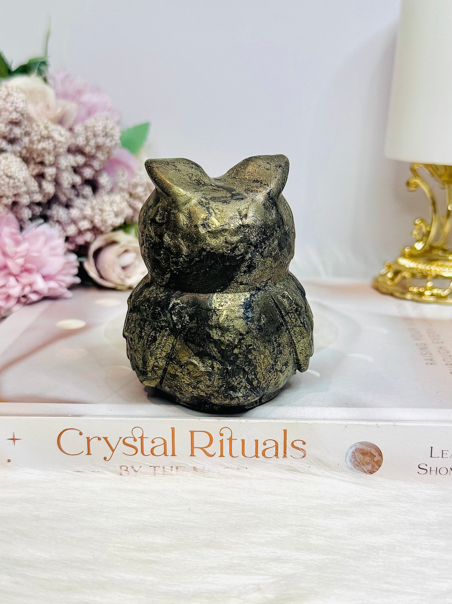 Large Pyrite Owl 8cm 605g