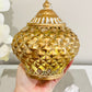 Glass Lantern Led Temple Gold/wash 15cm