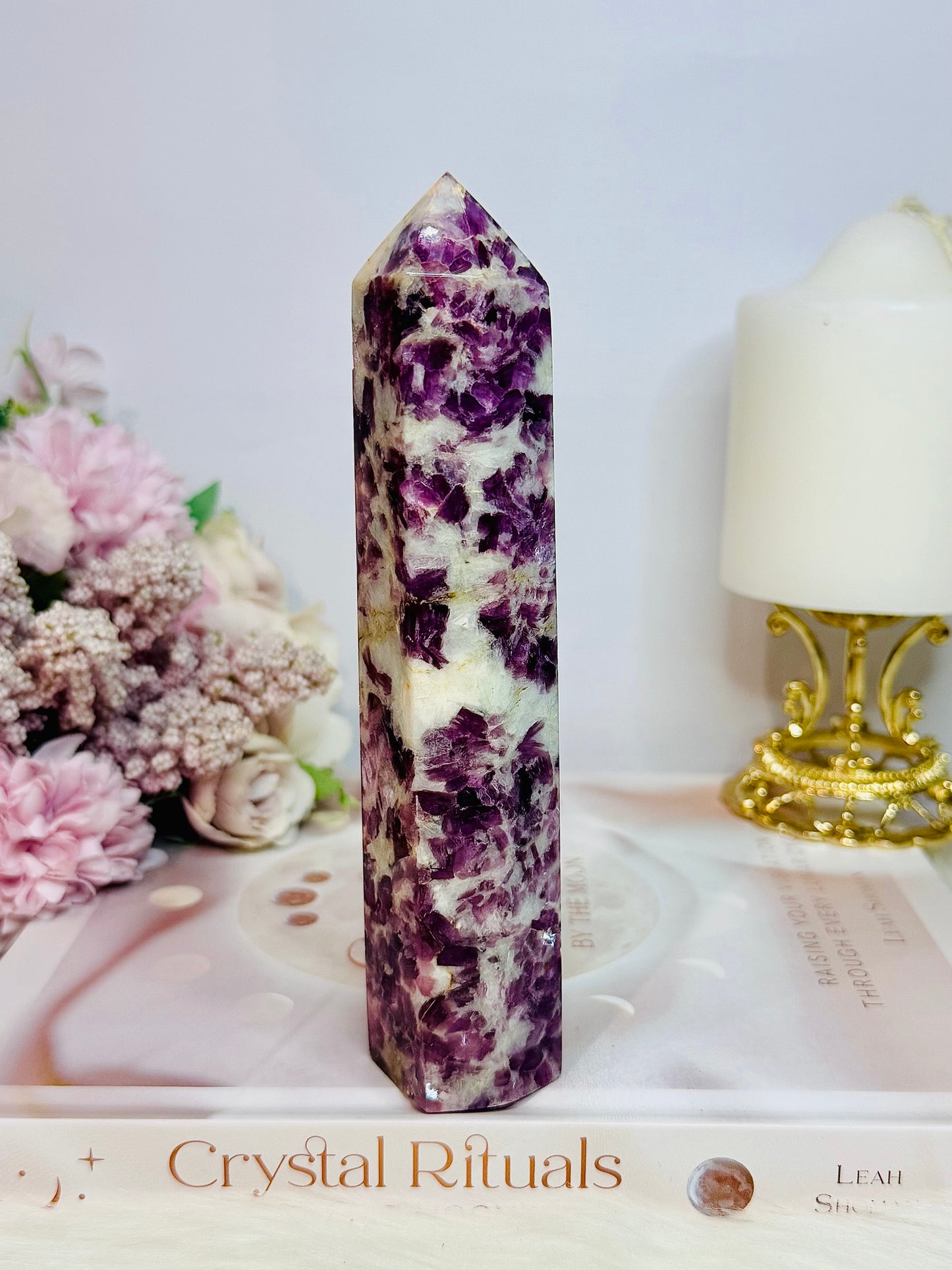 Fabulous Large 15cm Sparkling Purple Mica Tower