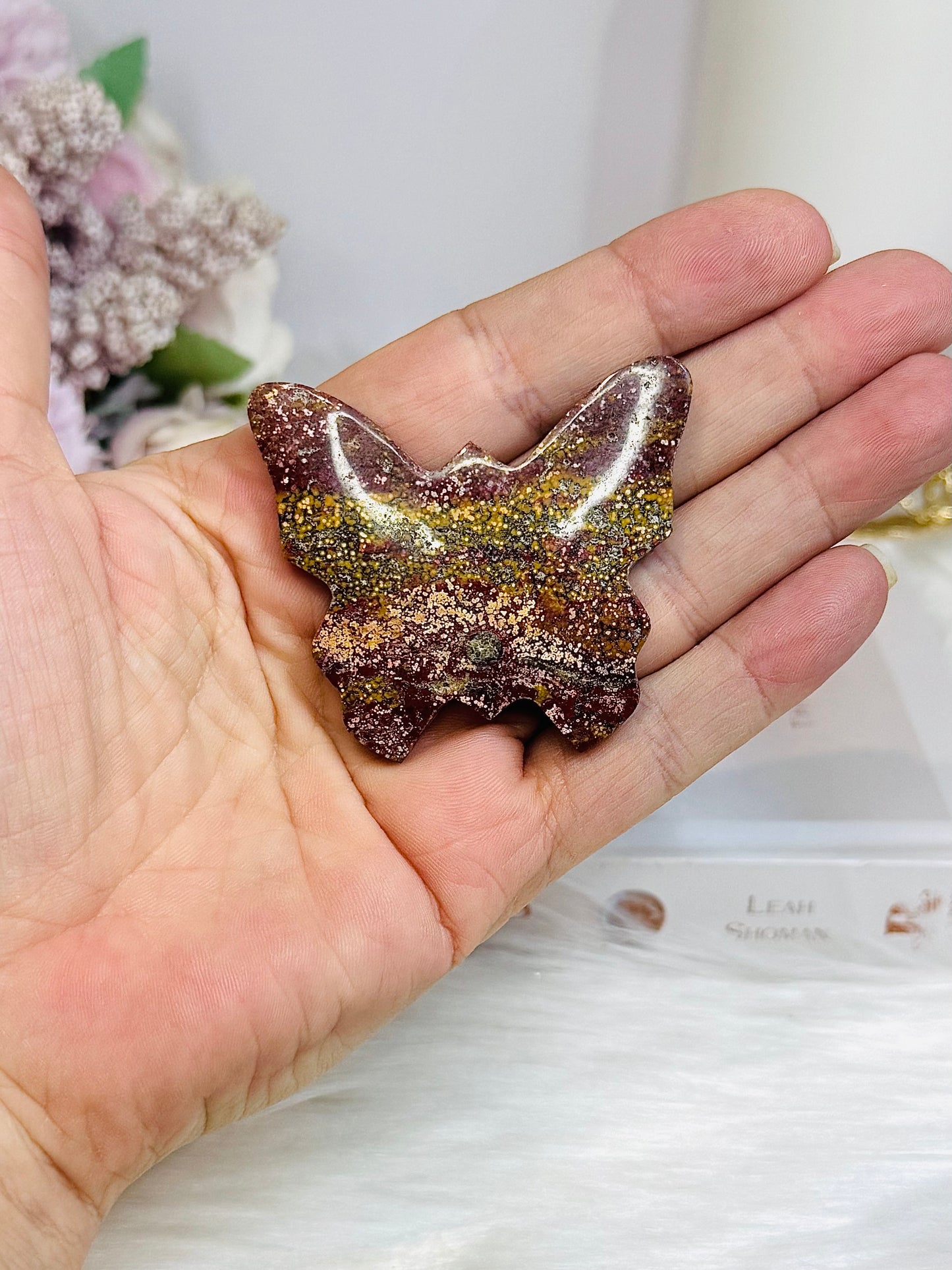 Ocean Jasper Butterfly 4.5cm on Stand