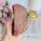 Chunky Large Rhodonite Carved Moon Bowl 12cm 559grams