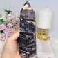 Large Purple Fluorite X Sphalerite Druzy Tower 19cm 768g