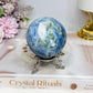 Blue Kyanite Sphere on Stand 397g On Stand