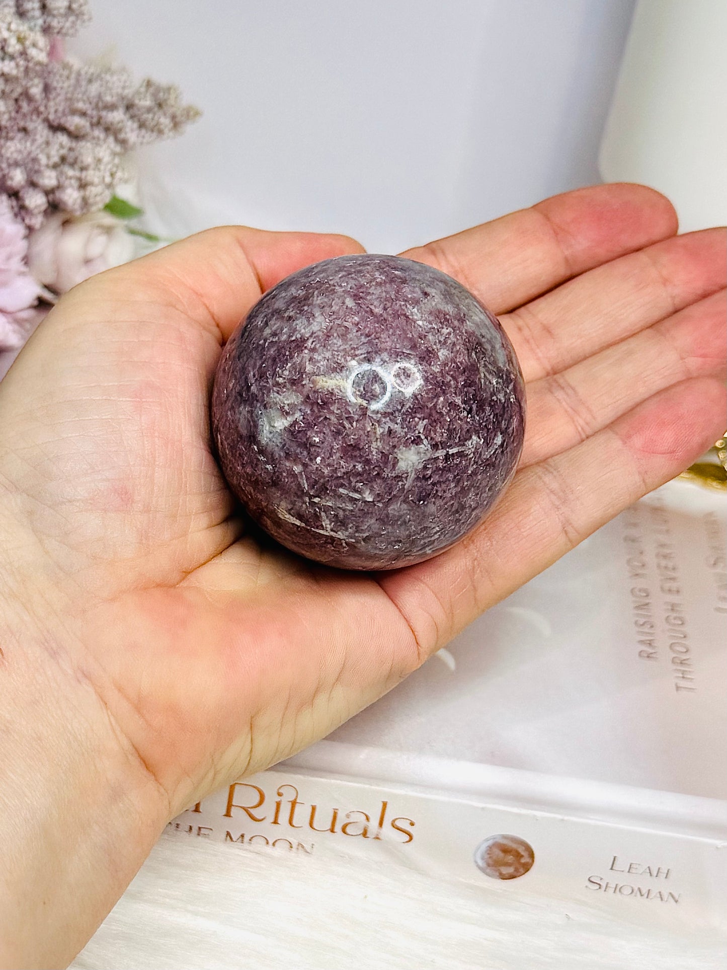 Pink Tourmaline Sphere on Stand 212g
