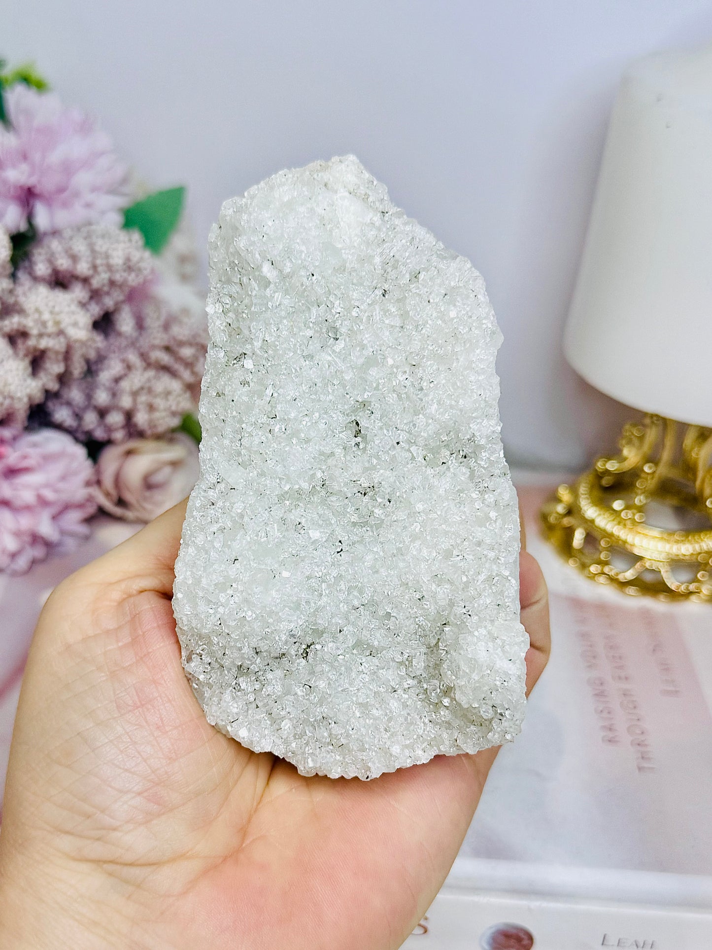 Natural White Apophyllite Freeform Specimen 10cm