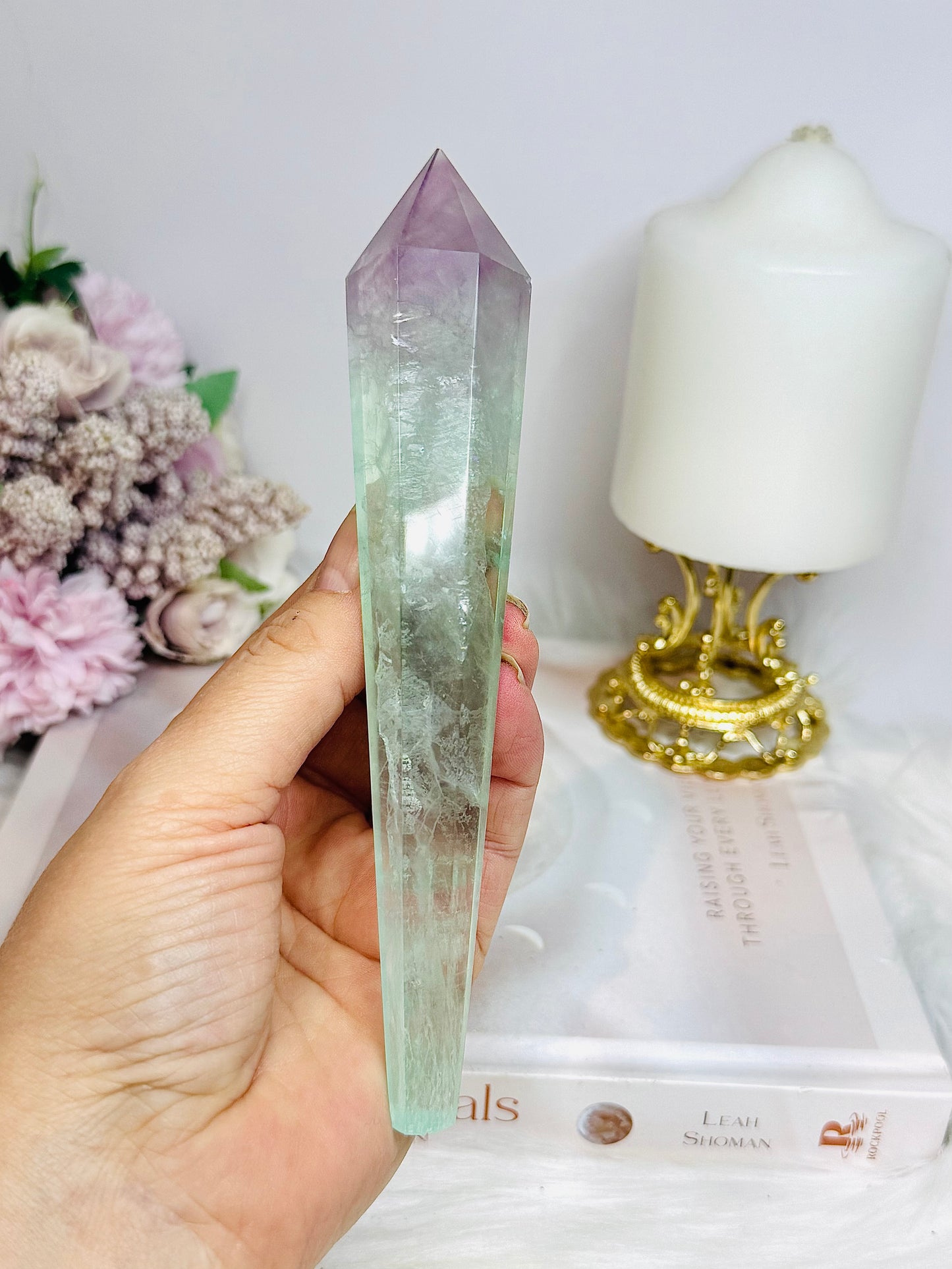 Watermelon Fluorite Tower | Wand 16cm