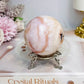 Flower Carnelian Large Sphere on Stand 327g