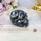 Purple Root Fluorite Carved Skull 6cm