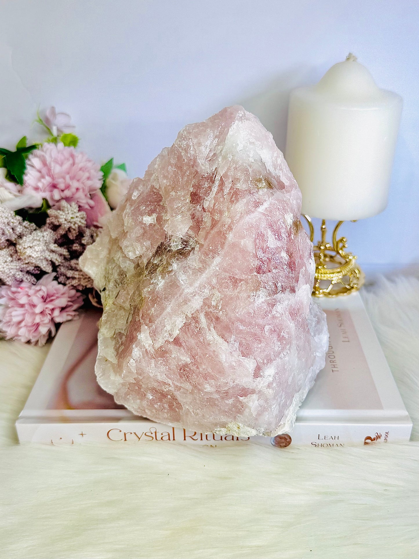 Huge Raw Natural Rose Quartz Specimen | Freeform 2.2KG 14cm