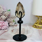 High Grade Smokey Quartz Carved Diamond on Stand