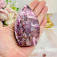 Natural High Grade Purple Mica Carved Flame 9cm