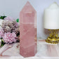 Large Rose Quartz Chunky Tower 711g 17cm ~ Discounted as slight chip on tip