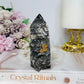 Black Sphalerite Druzy Tower 10cm