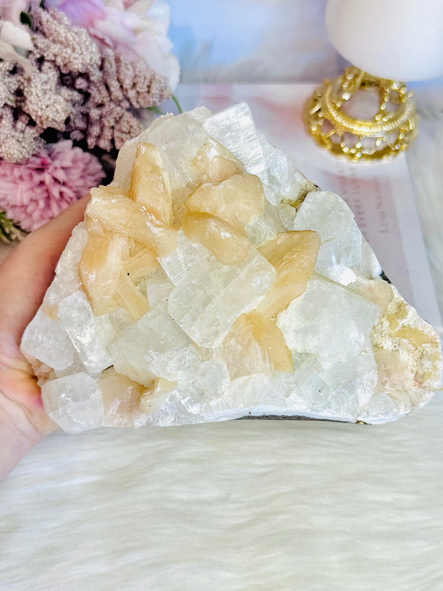 Huge Natural Apophyllite with Stilbite Cluster Specimen 1.67KG