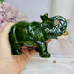 Large Green Jade Carved Elephant 12cm 503g