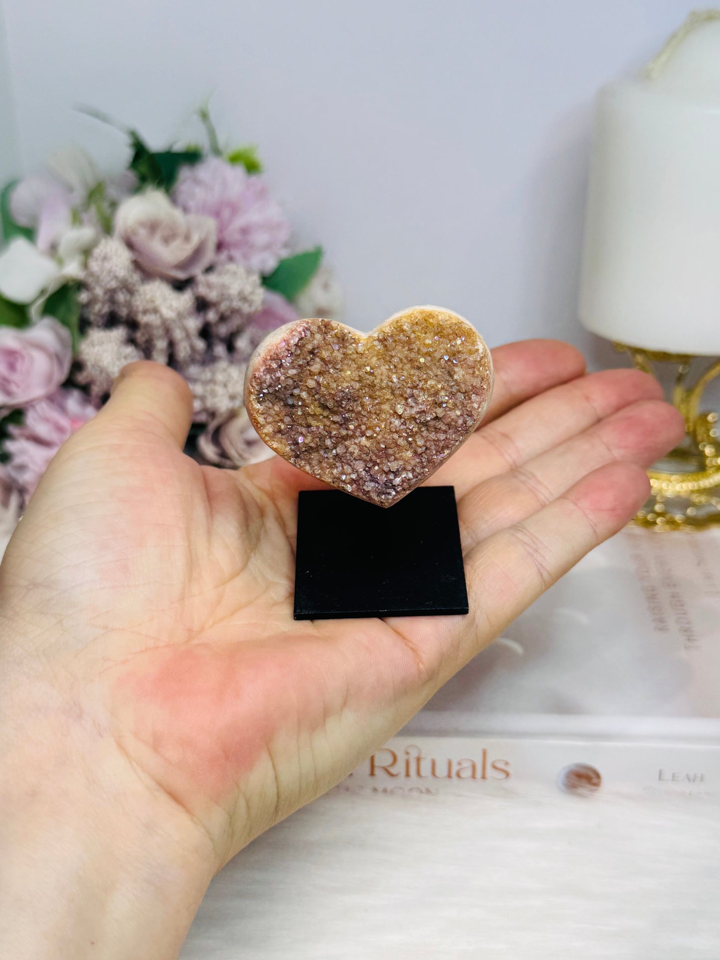 Amethyst Carved Heart On Stand From Brazil 6cm