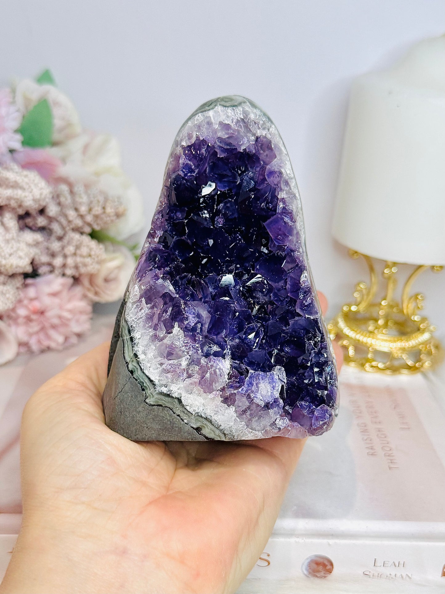 High Grade Deep Purple Amethyst Base Cut Cluster 11cm 632g