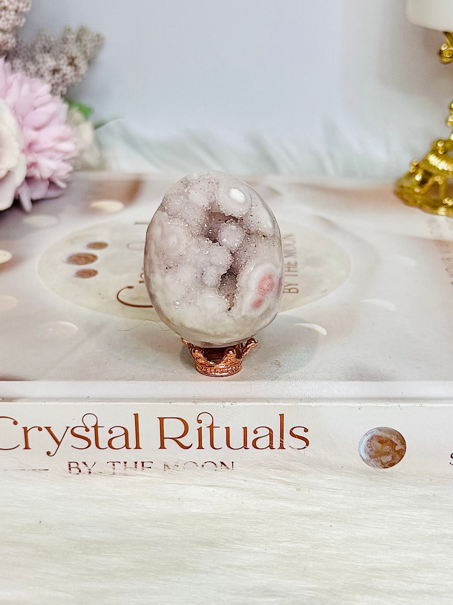Small Pink Amethyst Druzy Egg | Freeform 4.5cm
