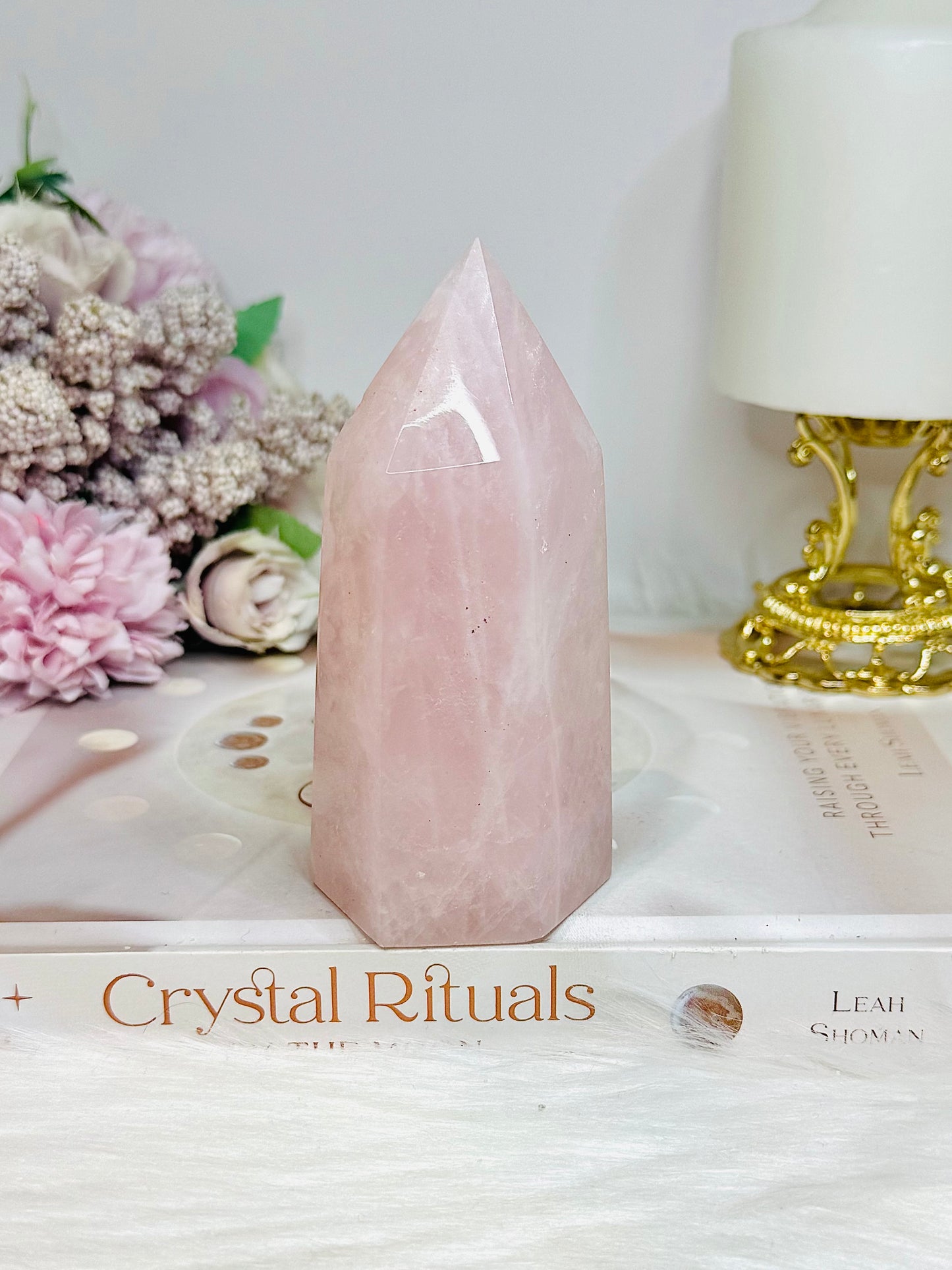 Chunky Rose Quartz Tower 11cm 340g