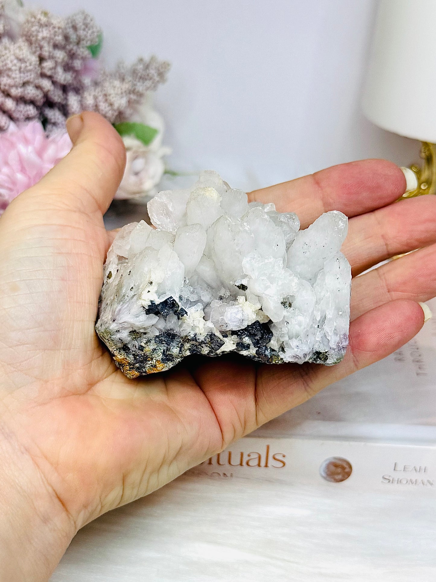 Quartz Cluster in Pyrite 8cm