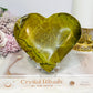 Large Green Opal Heart on Stand 13cm