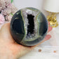 High Grade Huge Amethyst Druzy Agate Sphere on Stand 934g