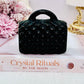 Stylish & Fab Black Obsidian ‘Chanel’ Carved Handbag 283grams