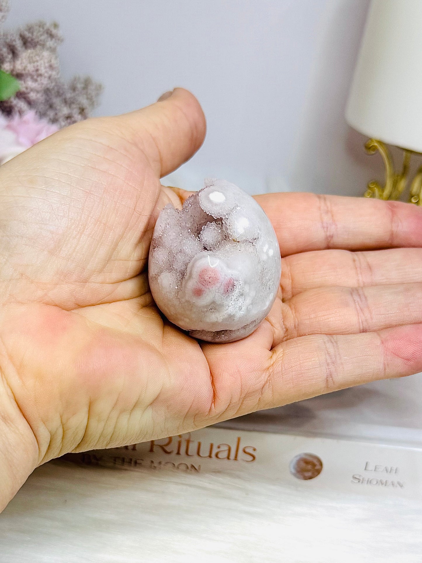 Small Pink Amethyst Druzy Egg | Freeform 4.5cm